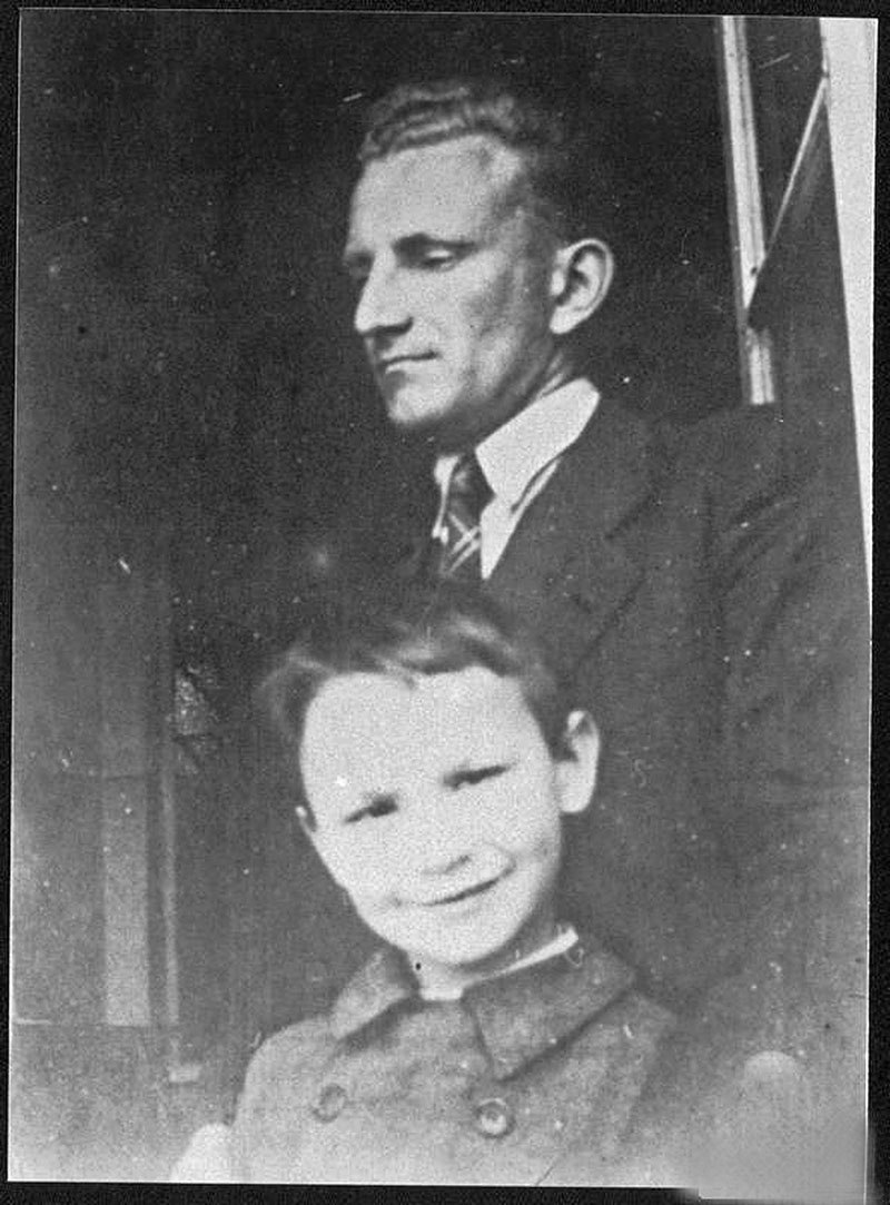 Yuriy Shukhevych and his father, Roman Shukhevych, the Ukrainian Insurgent Army leader who fought against Soviets, circa 1940-41. Roman Shukhevych was killed in 1950 during a Soviet secret service operation.