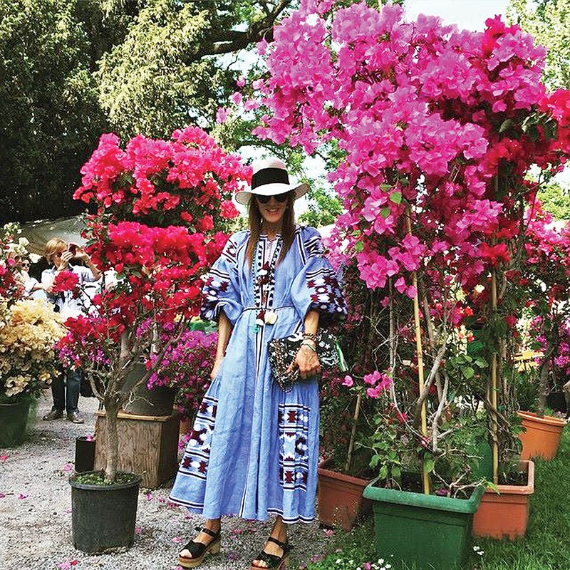 Anna Dello Russo, a creative consultant for Vogue Japan, wears vyshyvanka by Vita Kin.