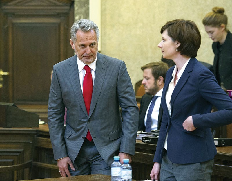 Dmytro Firtash, one of Ukraine's most influential oligarchs, attends a court hearing on April 30 in Vienna. A judge refused the U.S. government's attempt to have him sent to America and stand trial on bribery charges. Firtash says the allegations are poli