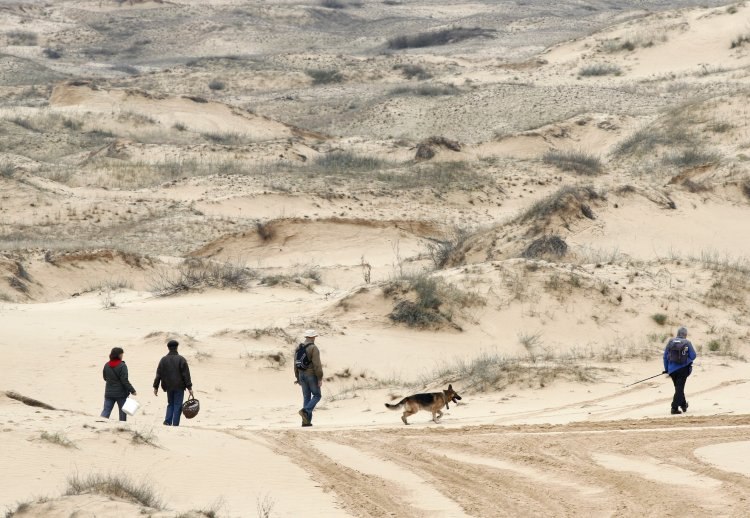 Competitors cross rocky terrain 300 kilometers south of Ouarzazate, in the Moroccan desert.