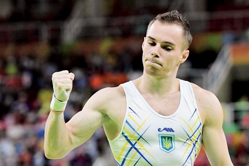 Ukraine’s Oleg Verniaiev wins the silver medal in the men’s individual all-around final of artistic gymnastics on Aug 10.