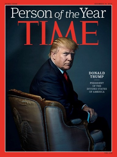 This photo obtained December 7, 2016 courtesy of TIME shows US President-elect Donald Trump as Person of the Year cover.
