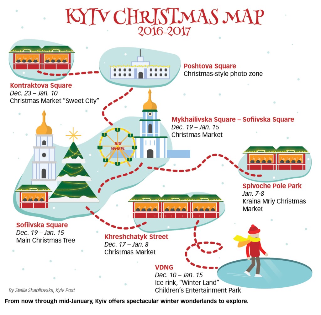 Christmas markets and other outdoor entertainments in Kyiv. 