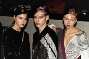 Some models sported a blonde, pink or red-colored strand of hair; a few wore striking masks embellished with jewellery. (jeangritsfeldt.com)