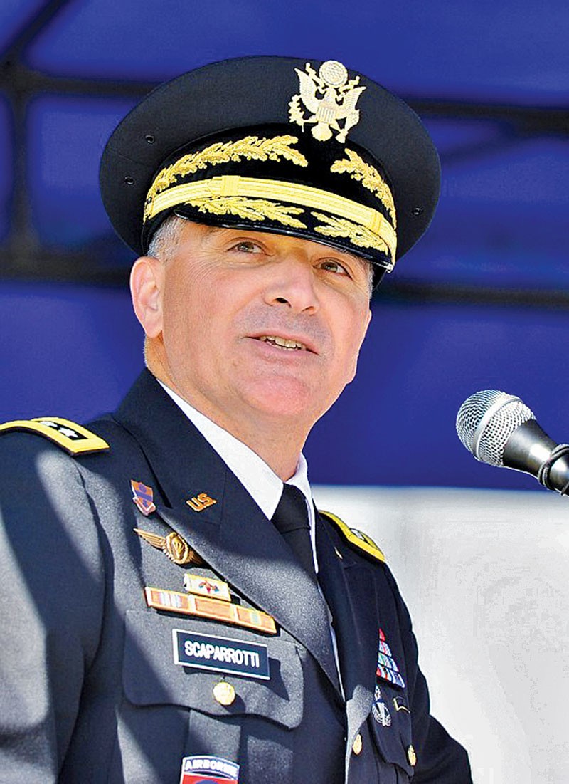 Incoming US General Curtis Scaparroti delivers a speech during a change of command ceremony for the top commander of US troops in South Korea, at a US Army base in Seoul on October 2, 2013. As the head of USFK, General Curtis Scaparroti will concurrently lead the South Korea-US Combined Forces Command and the United Nations Command, which monitors the truce on the peninsula. AFP PHOTO / JUNG YEON-JE / AFP PHOTO / JUNG YEON-JE