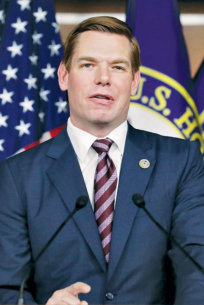 WASHINGTON, DC - JANUARY 09: Rep. Eric Swalwell (D-CA) speaks during a news conference to call for an independent, bipartisan commission to investigate foreign interference in the 2016 presidential election at the U.S. Capitol January 9, 2017 in Washington, DC. Accusations of Russian computer hacks of Democratic National Committee servers and emails have lead to calls for an investigation. Chip Somodevilla/Getty Images/AFP