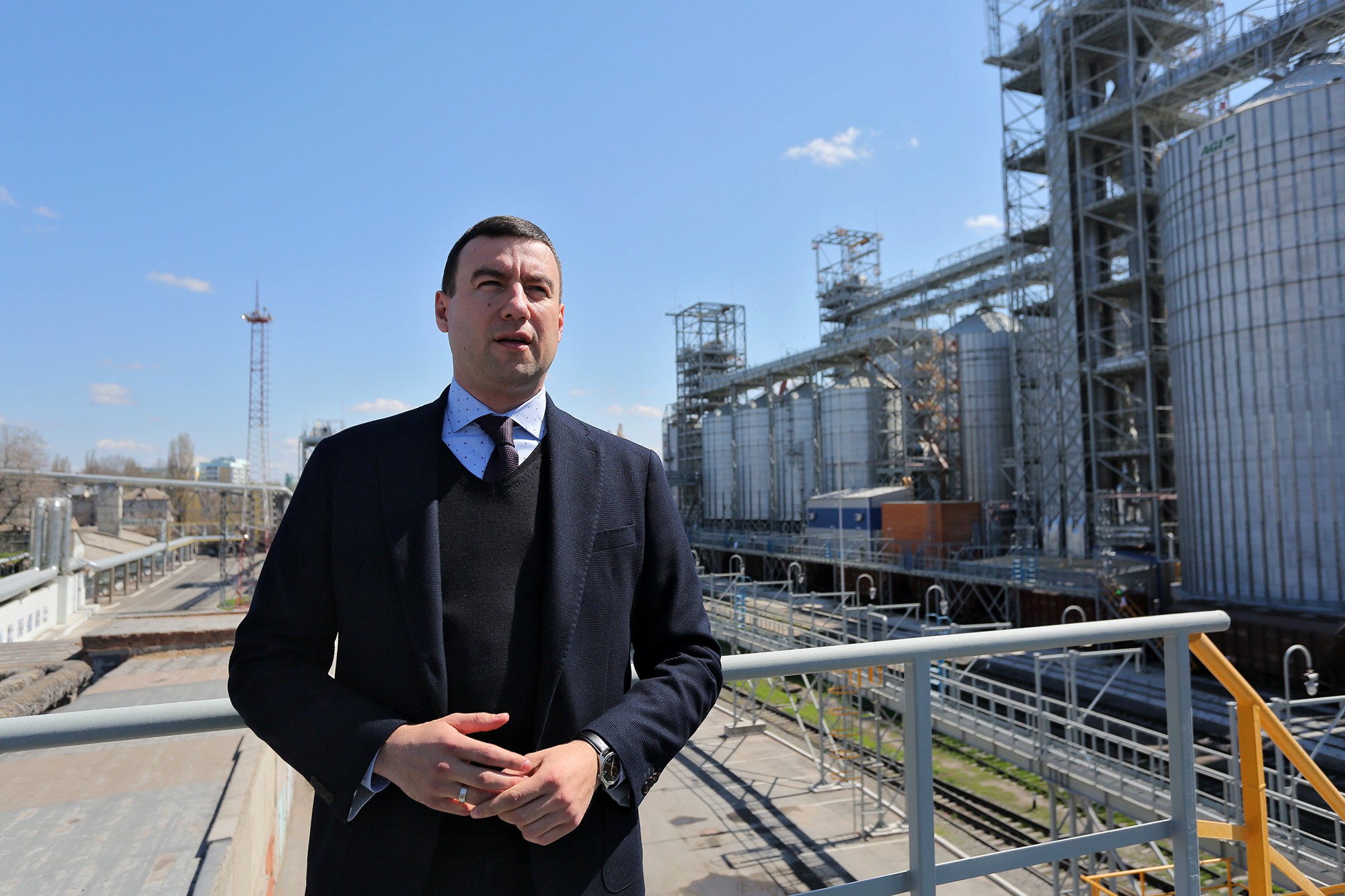 Andrii Dmytrenko, the director of the Ukrainian Builder construction company, or Ukrbud for short, speaks to Kyiv Post at the sea port of Mykolaiv.