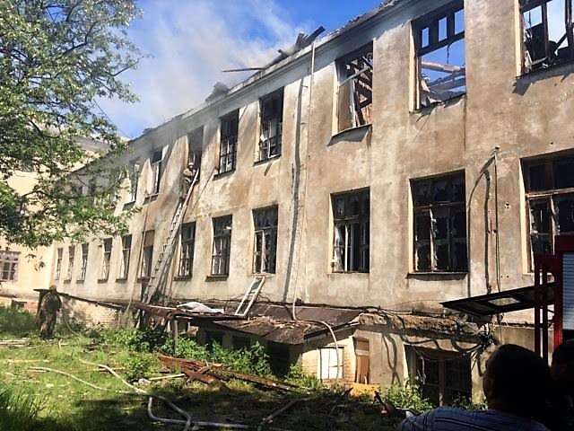 Krasnohorivka school #2 is seen damaged after missile shelling on May 28.