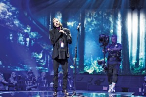 Salvador Sobral performs at the dress rehearsal of the grand final of Eurovision Song Contest on May 12 at International Exhibition Center in Kyiv.