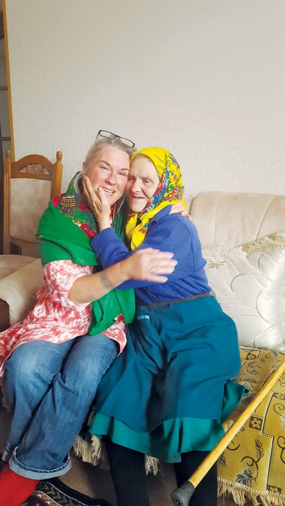 Tabitha Bilaniwskyj-Zarins hugs the youngest sister of her grandmother, whom she met for the first time in her life in May. (Courtesy)