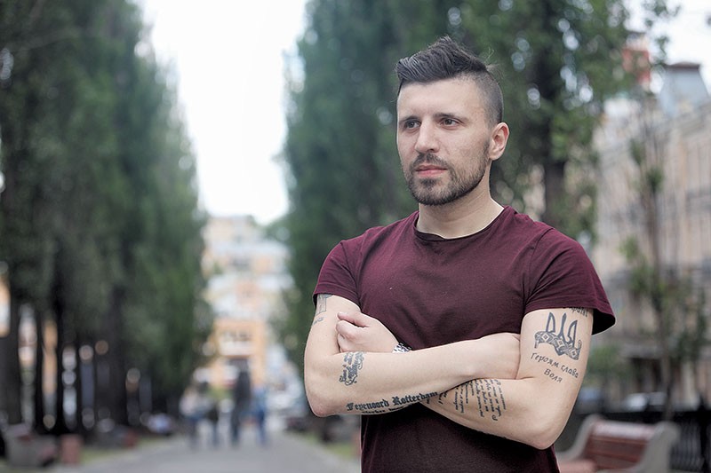 Vincenzo Robustelli, from the Italian city of Catania, speaks with the Kyiv Post at Kyiv’s Shevchenko Boulevard on May 28. Robustelli says that Ukrainian people are very similar to Sicilians, who are also very warm and friendly. (Volodymyr Petrov)