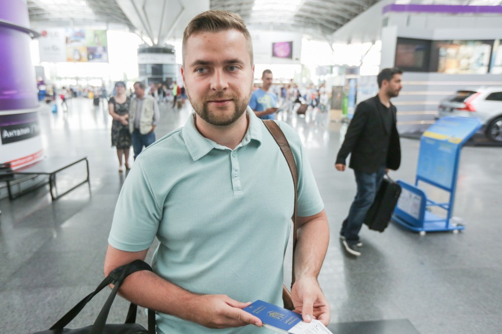 Yaroslav Didenko talks to the Kyiv Post at the International Boryspil Airport on June 11. 