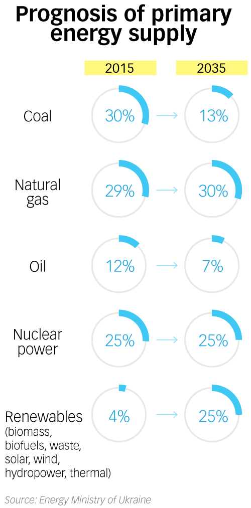 Prognosis of primary energy supply (infographics)