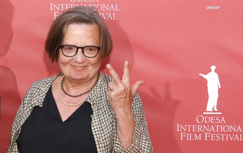 Poland director Agnieszka Holland reacts as she walks on red carpet on the closing ceremony of Odesa Film Festival in Odesa on July 22, 2017.