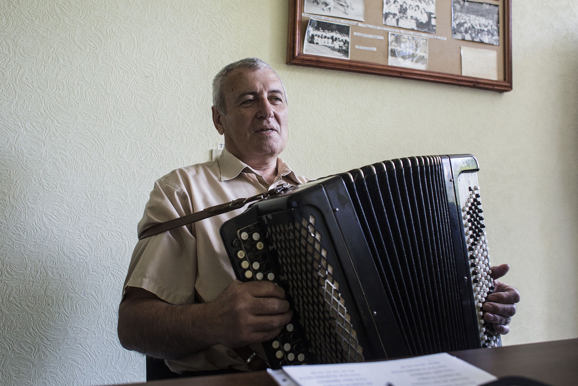 Volodymyr Kamarali, 70, the head of the Taipha band. 