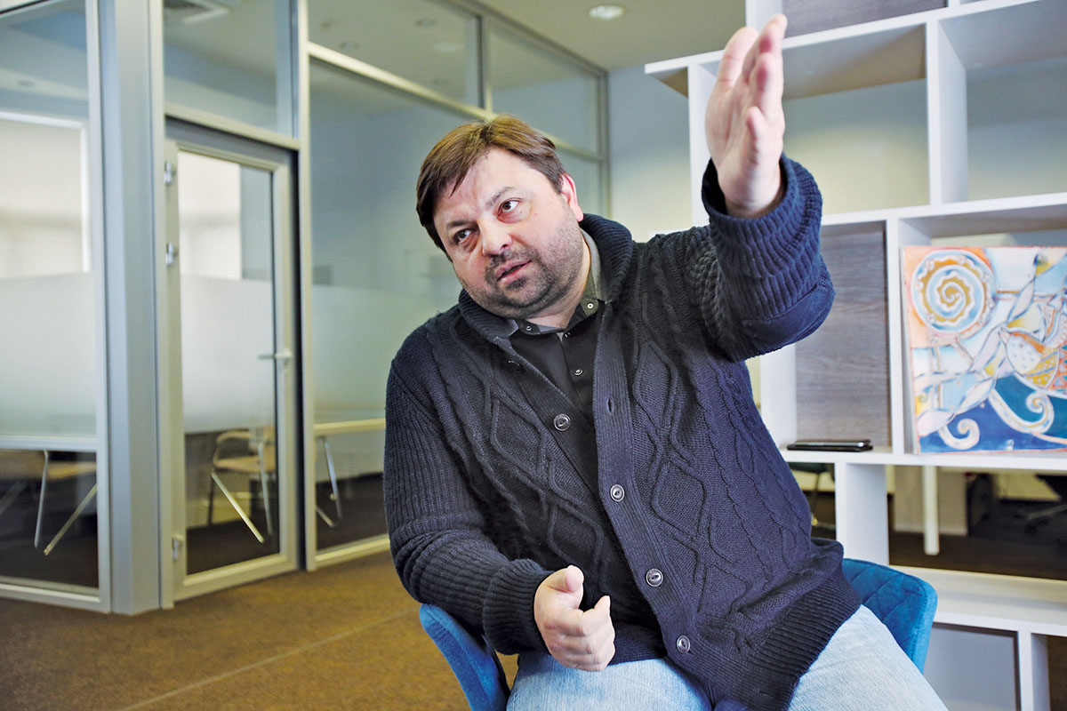 Ivan Miroshnichenko, Samopomich Party lawmaker and business ombudsman of Business Varta, a civil organization that helps businesses to protect their property from raiders, speaks with the Kyiv Post on Dec. 12. (Kostyantyn Chernichkin) 