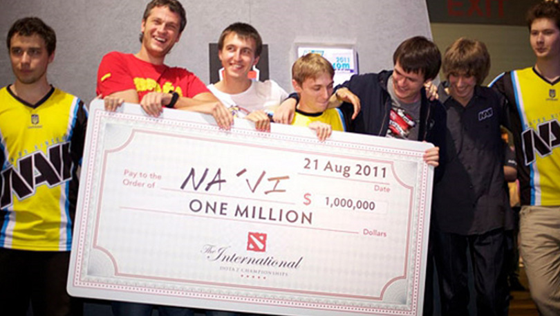 The NaVi team holds a certificate for $1 million prize money, which they received in August 2011 after winning The International, an annual "Dota 2" eSports tournament, in the United States.