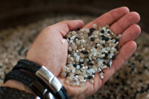 Reusable PE pellets formed out of waste